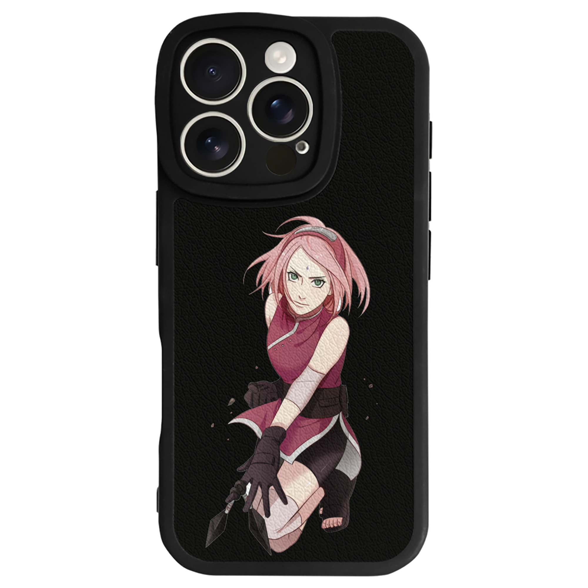 （画像用） NARUTO -ナルト- 春野サクラ Haruno Sakura 【iPhone 16シリーズ対応】シリコンスマホケース（レザー調） 材質：シリコン